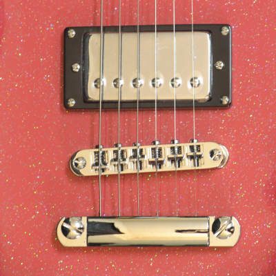 Luna Aurora short-scale electric guitar Pink Sparkle NEW Childrens/Travel - NIB image 4
