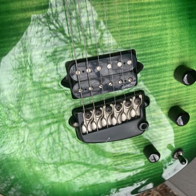 Parker Pm 24 emerald Green Flame Top hornet single cut piezo electric guitar  - Emerald Green Flame image 20