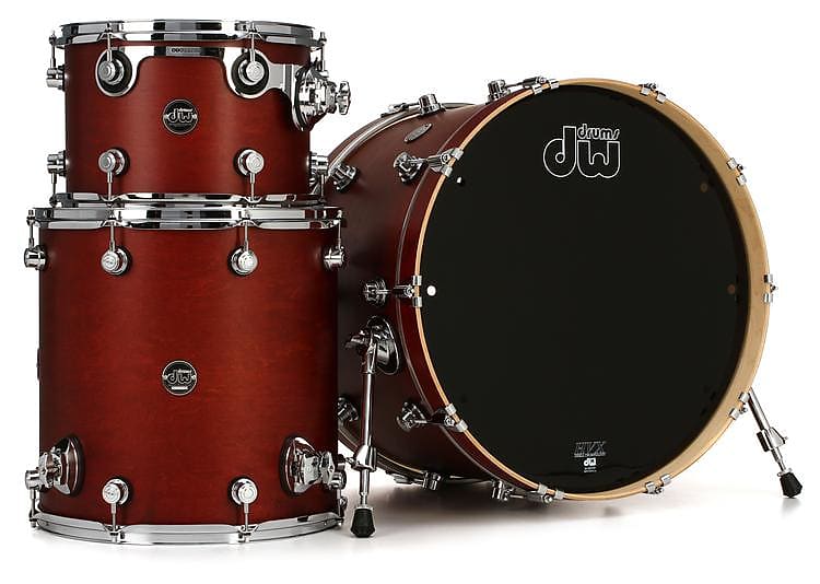 DW Performance Series 3-piece Shell Pack with 22" Bass Drum - Tobacco Satin Oil image 1