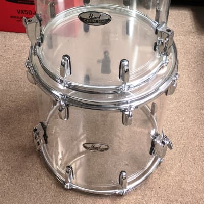 Pearl Crystal Beat Acrylic 4 Piece Drum Set 20/12/14/16 Ultra Clear, Extra Floor Tom, Clean, Unique image 11