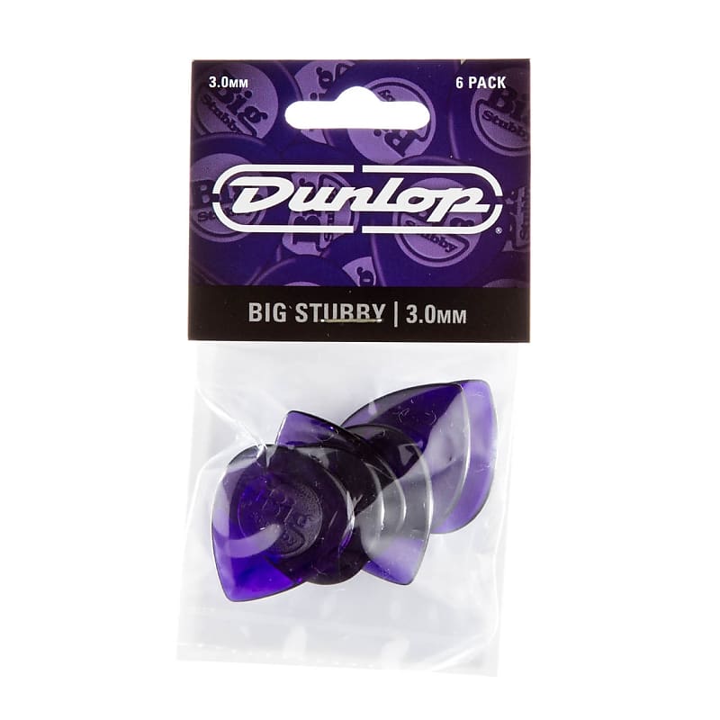 Dunlop Big Stubby Guitar Picks 3.0MM - 6 Pack (475P3.0 / Purple) image 1
