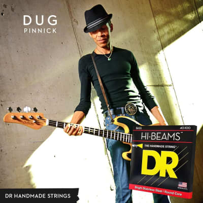 DR Strings HI-BEAMS - Stainless Steel 4-String Bass Guitar Strings, 45-105, Round Core image 5
