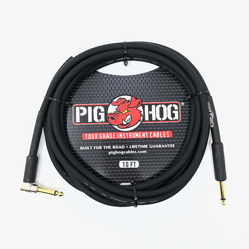 Pig Hog 10ft 1/4" Right angle Instrument Cable image 1