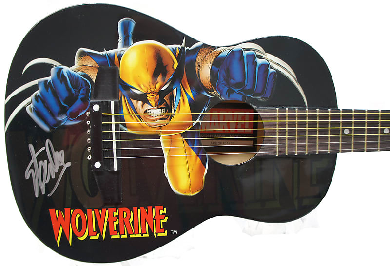 Peavey Marvel X-Men Wolverine Graphic 1/2 Size Acoustic Guitar Signed by Stan Lee with Certificate of Authenticity (Serial  ARBCF101433) image 1