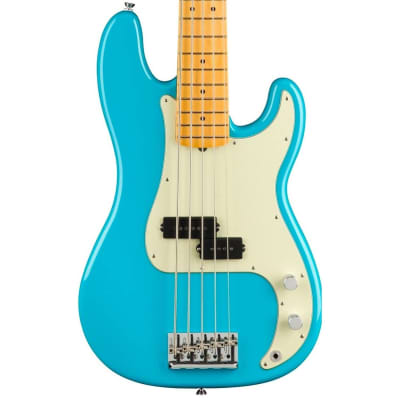 Fender American Professional II Precision Bass V 5-String Bass (Miami Blue, Maple Fretboard) for sale