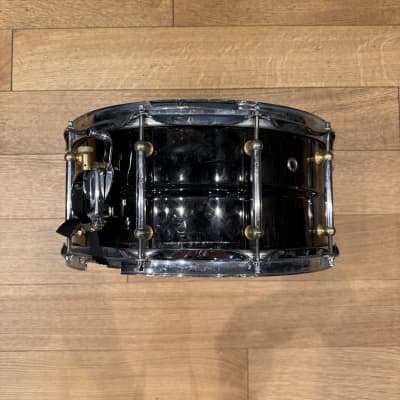 Pearl SF1465 14x6.5" Steve Ferrone Signature Brass Snare Drum with Brass Hardware 2000s - Black Nickel Over Brass image 3