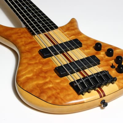 1999 Pedulla USA Thunderbolt 6-String Fretless Electric Bass Guitar | AAA Quilt Maple Body, Ebony Fingerboard, Bartolini Pickups! image 20