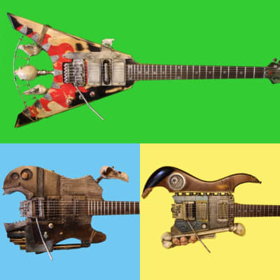 Custom apocalypse mad max style steampunk guitar (made to order) - see photos for examples image 1