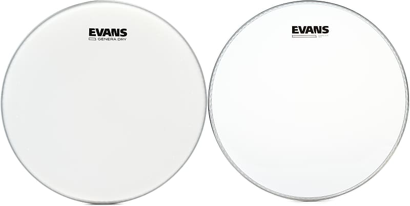 Evans Genera Dry Snare Head - 13 inch  Bundle with Evans Snare Side 300 Drumhead - 13 inch image 1