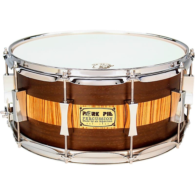 Pork Pie Exotic Rosewood Zebrawood Snare Drum 14 x 6.5 in. image 1