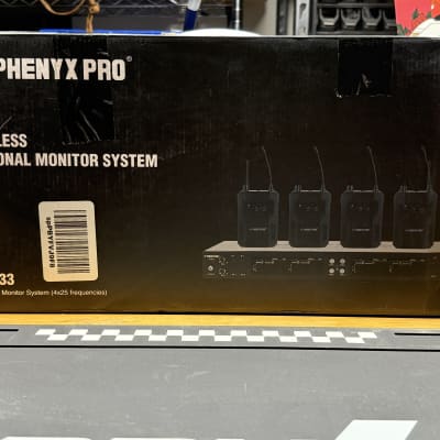 Phenyx Pro PTM-33 UHF Quad Channel Mono Wireless in Ear Monitor System image 10