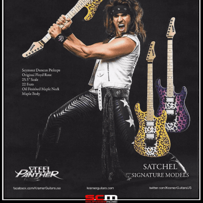 Kramer 2015 Pacer Satchel Purple Leopard MIK Steel Panther Guitar w/Fender Bag, Very RARE, EXC! image 13