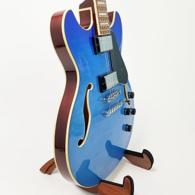 Ibanez AS73FMAZG Artcore Semi-Hollow Guitar - Azure Blue Gradiation image 3