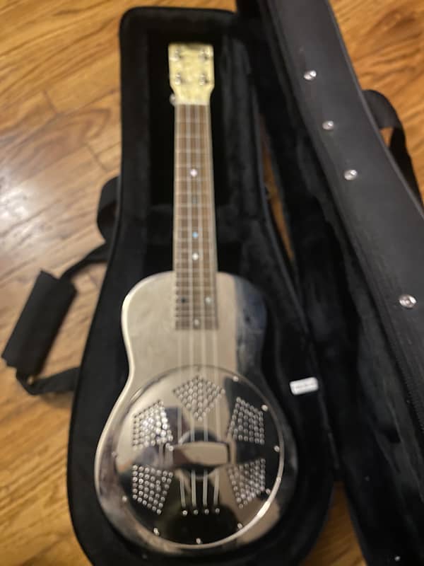 Johnson Resonator Ukulele Metal, mother of Pearl Reverb