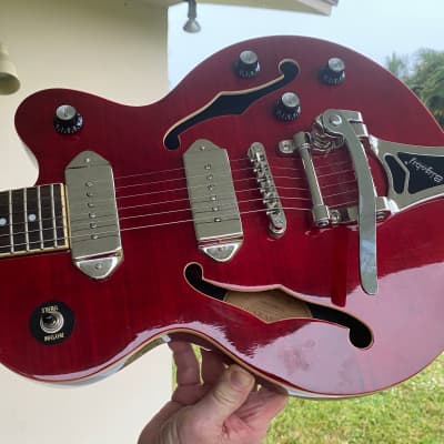 Epiphone Wine Red with reverse Bigsby to palm/wrist/elbow use WildKat Studio image 14