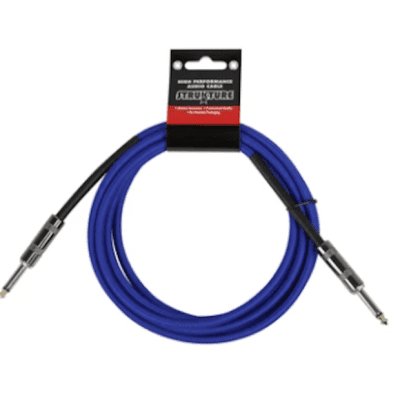 Strukture SC10BL Woven 1/4" TS Instrument Cable - 10' Blue image 1