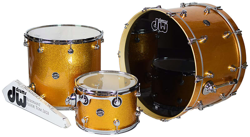 DW RAMMSTEIN Performance FP Gold Sparkle Shell Kit 3-piece image 1