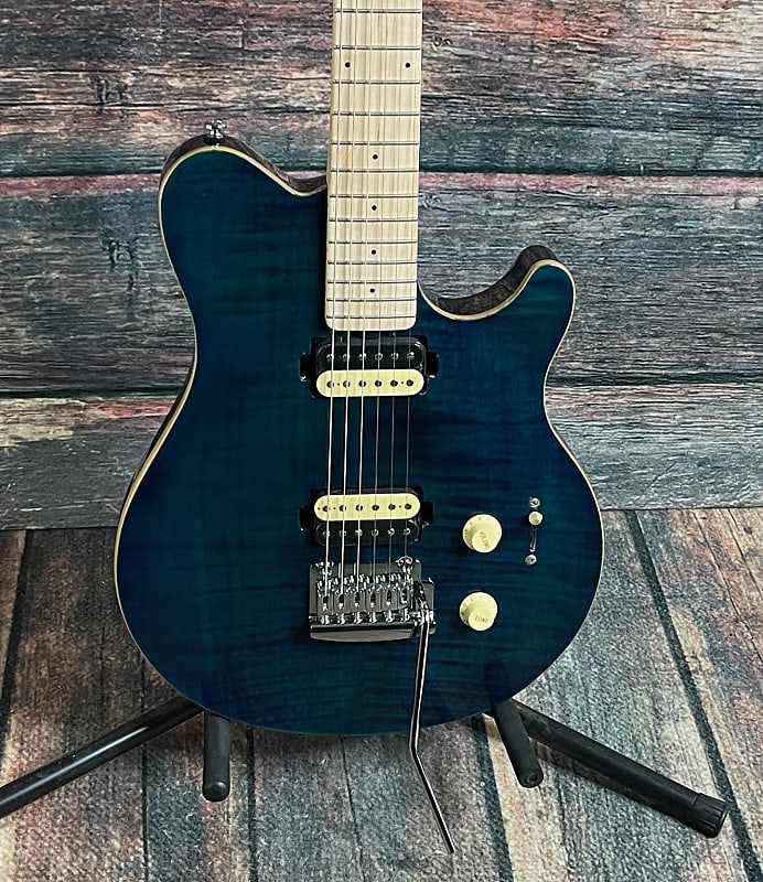 Sterling by Music Man AX3FM-NBL-M1 Axis Electric Guitar - Neptune Blue image 1