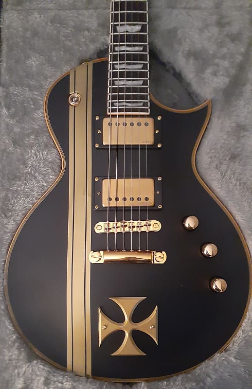 ESP Black Iron Cross Tribute HETFIELD METALLICA -ltd EC-1000 in MATTE BLACK