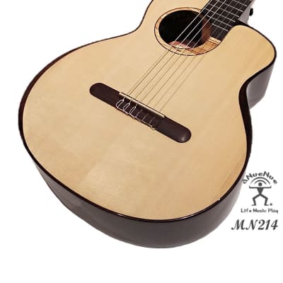 aNueNue MN214 all solid Moon Spruce & Indian Rosewood 36' travel Nylon Guitar image 10