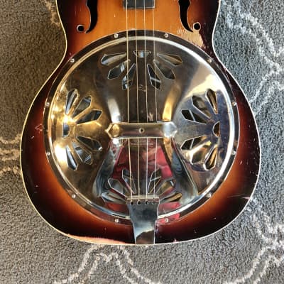 Regal Tenor Resonator Guitar 1930's sunburst image 2