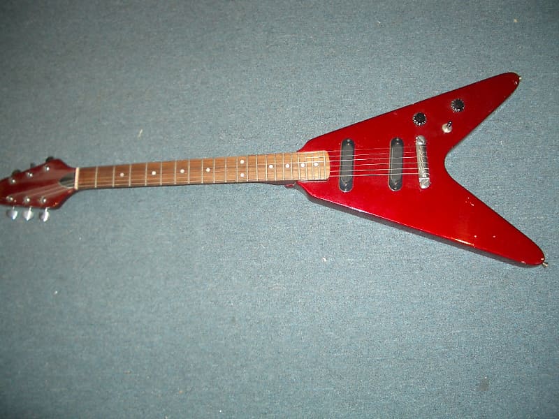 Harmony Flying V late 70's red lacquer image 1
