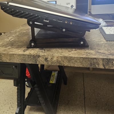 Custom adjustable angle wood synthesizer stand, perfect for samplers, interface, tablets, or as a laptop stand, gift idea for musicians image 3