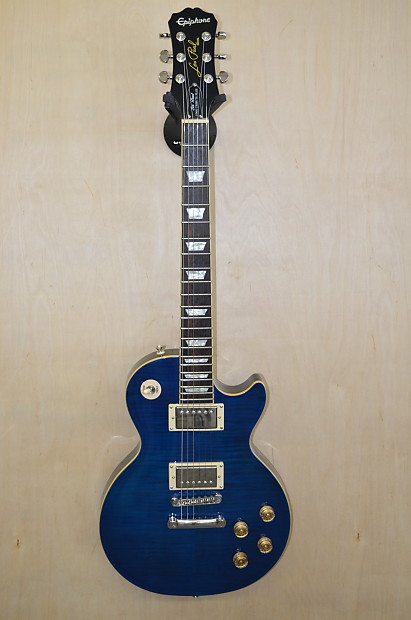 Epiphone Les Paul 1960 Tribute Plus Flame Transparent Blue