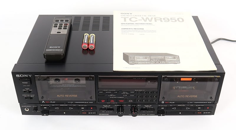 Sony TC-WR950 Dual Cassette Deck Tape Player w/ Remote
