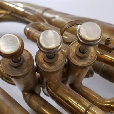 Buescher Elkhart Baritone/Tuba, USA, Lacquered Brass, missing MP stem image 7