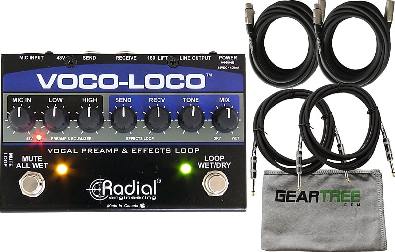 Radial Voco-Loco Microphone effects loop & switcher for guitar effects  pedals w/ Polish Cloth and 4 Cables | Reverb