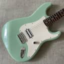 2002 Squier Tom Delonge Original Stratocaster Surf Green Upgraded Fender Locking Tuners Super Flame Neck