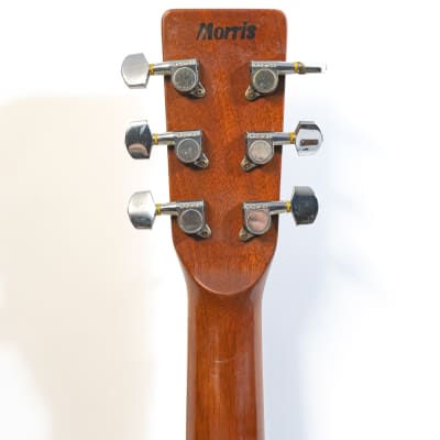 1980s Morris MD-520 Acoustic Dreadnought Guitar - Natural image 6