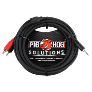 Pig Hog PB-S3R06 3.5mm TRS to Dual RCA Stereo Breakout Cable - 10'