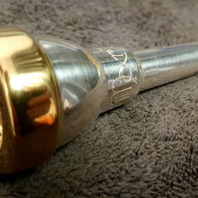 MARTIN 7 cornet mouthpiece, silver and gold 24K plated image 6
