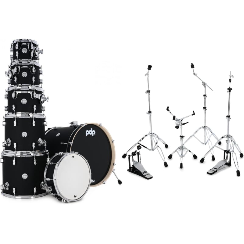 PDP Concept Maple 7-Piece Shell Pack (Satin Black) | Reverb