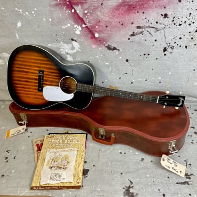 1965 Stella H-929 Tenor Acoustic Guitar Redburst Vintage 1960's w/Case & Extras image 12
