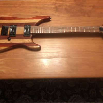 Custom built strat style drop top multi-species electric guitar with Seymour Duncan pickups image 1