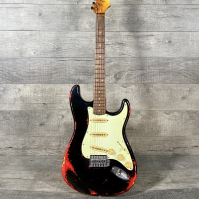 Custom Build Stratocaster 1960-1973 USED Black Over Candy Apple Red image 1