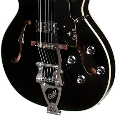Guild Starfire V - Semi Hollow Body Electric Guitar with Case - Black image 2