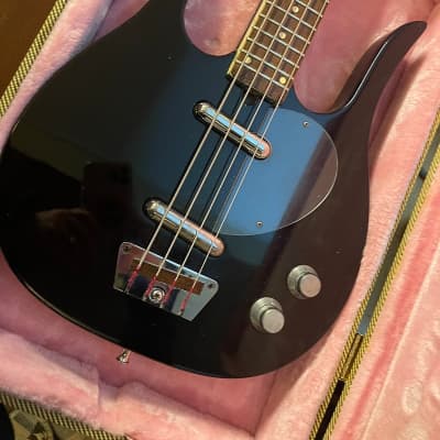 Dynelectron Longhorn Bass 1960s Black Meazzi Italy Danelectro Bass Guitar Copy / Better + Case image 1