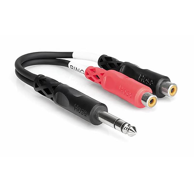 Hosa Technology YPR-102 Stereo 1/4" Male TRS to Dual RCA Female Stereo Breakout Y-Cable 6 in image 1
