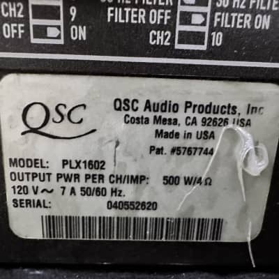 QSC PLX1602 Two Channel 1600 Watt Power Amplifier - Tested & Working #2620 image 9