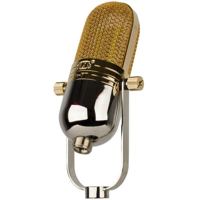 MXL R77 Classic Ribbon Studio Microphone w/ Flight Case, Gold and Chrome Finish image 5