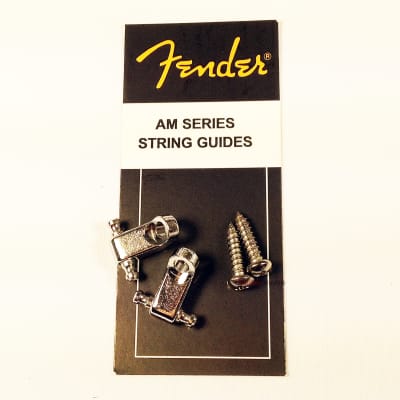 Genuine Fender American Series Strat/Tele Guitar String Guides - Chrome w/Screws image 2