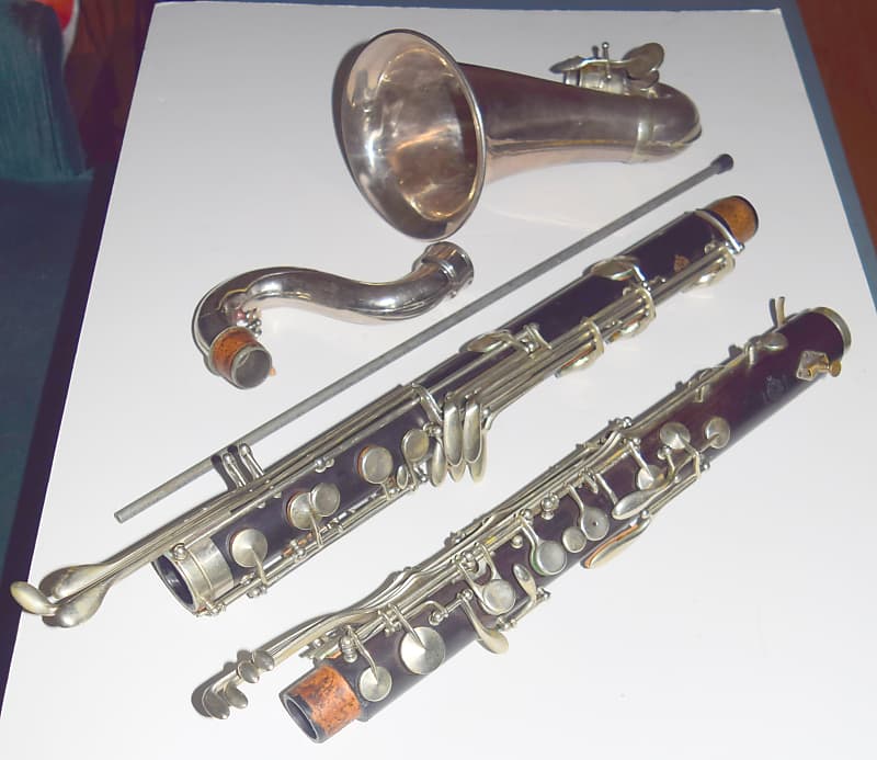 Selmer Bass Clarinet 1937 Grenadilla Wood Low Eb, Plays well. Free USA  Shipping Reverb