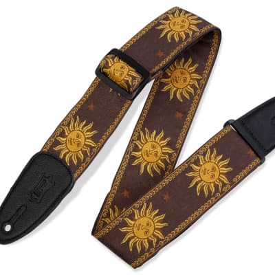 Levy's Leathers - MPJG-SUN-BRN -  2" Wide Brown Jacquard Guitar Strap. image 1