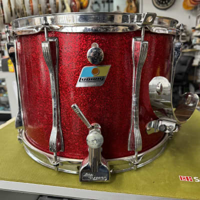 Ludwig 14" Marching Snare Drum 70's - Red Sparkle image 1