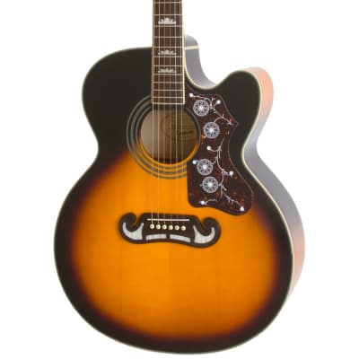 Epiphone EJ-200 EC Studio Acoustic-Electric Guitar, Vintage Sunburst image 4