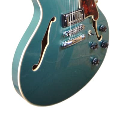 D'Angelico Premier DC DAPDCOTCSCB Double Cutaway Semi Hollow Electric Guitar 2022 Ocean Turquoise image 8